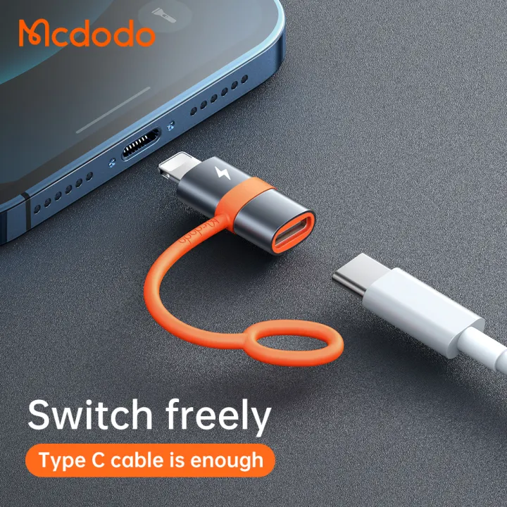 Mcdodo USB Type-c to Lightning OTG Adapter For iPhone 13 12 11 Pro Max XS XR X 6 7 8 Plus 3A PD Fast Charging Data Sync Converter