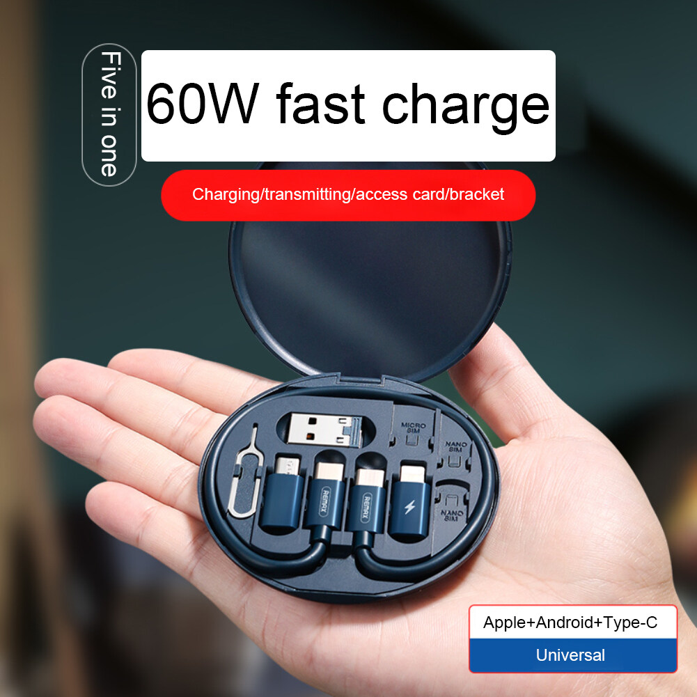 Haron New Remax 60w Fast Charging Multi-function Data Cable Mobile Phone Holder Storage Box